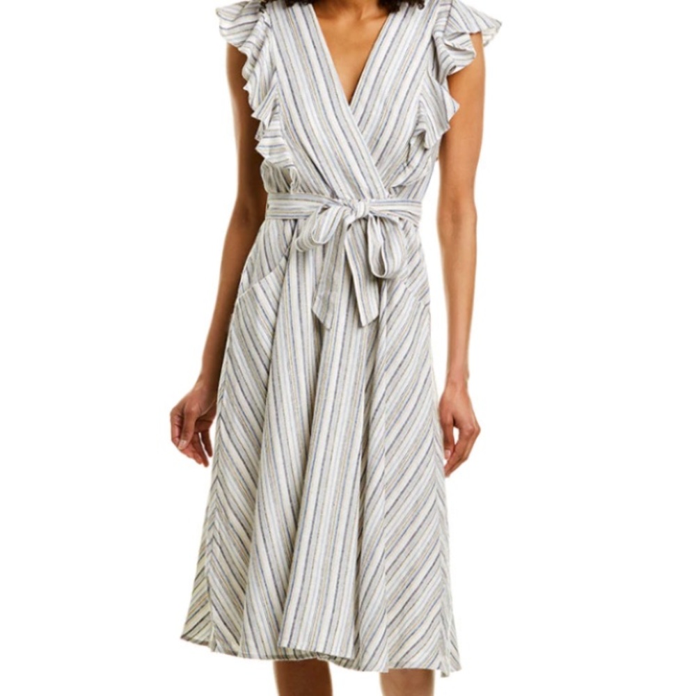 Violet Weekend Linen Blend Midi Dress